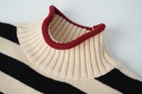 STRIPED MOCK NECK SWEATER