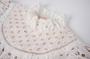 ROUND YOKE EYELET DRESS