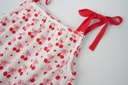 CHERRY PRINT ROMPER WITH SHOULDER TIE