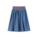 DENIM SKIRT WITH SMOCKED WAIST