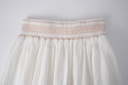 LINEN SKIRT WITH SMOCKED WAIST