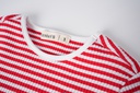 STRIPED RIBBED SHORT SLEEVE T-SHIRT