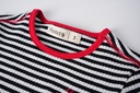 STRIPED RIBBED SHORT SLEEVE T-SHIRT