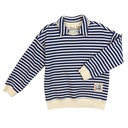 STRIPED COLLARED SWEATSHIRT