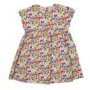 MULTI PRINT SHORT SLEEVE HIGH YOKE DRESS