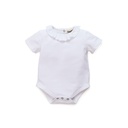 Short Sleeve Onesie With Ruffle Neck