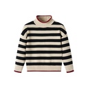 STRIPED MOCK NECK SWEATER