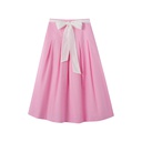 LINEN SOFT PLEATED SKIRT WITH BELT