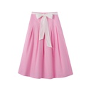 LINEN SOFT PLEATED SKIRT WITH BELT