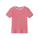 STRIPED RIBBED SHORT SLEEVE T-SHIRT