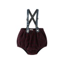LEATHER SUSPENDER CHECKERED BLOOMER