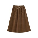 MIDI CORDUROY SKIRT WITH POCKETS