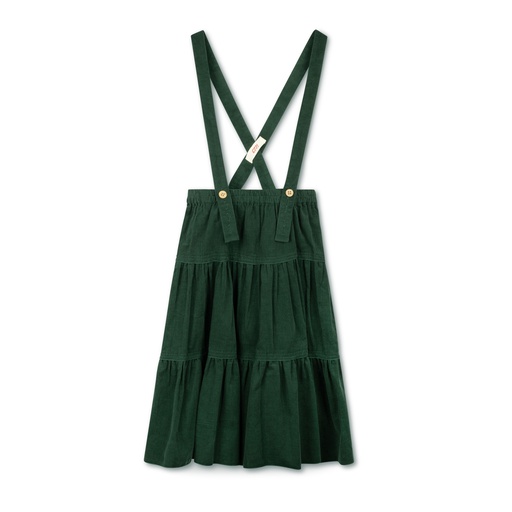 [F24-WSG204-GR] Thin Wale Corduroy Suspender Skirt