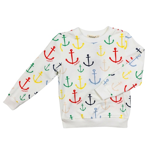 [S24-WNTU308A-WM] ANCHOR PRINT SWEATSHIRT