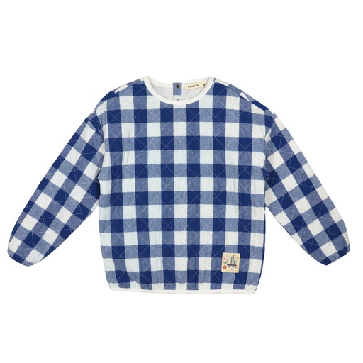 [S24-WNTU301-BP] PLAID QUILTED SWEATSHIRT