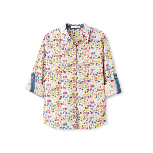 [S24-WTG301B-MC] MULTI PRINT BUTTON DOWN SHIRT