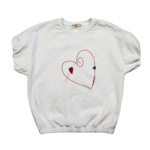 CAP SLEEVE HEART BALLOON SWEATSHIRT