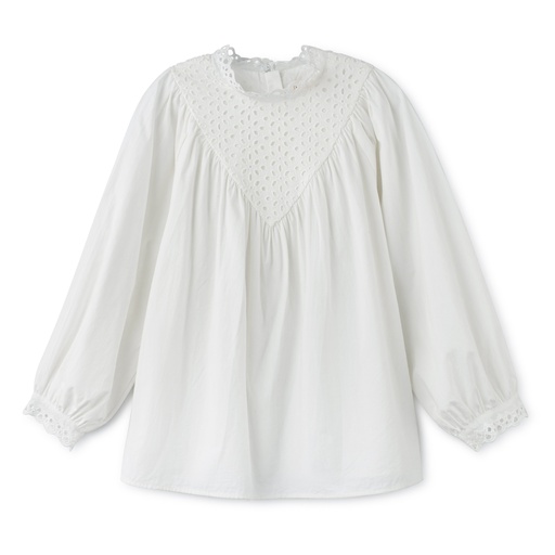 EYELET V YOKE BLOUSE