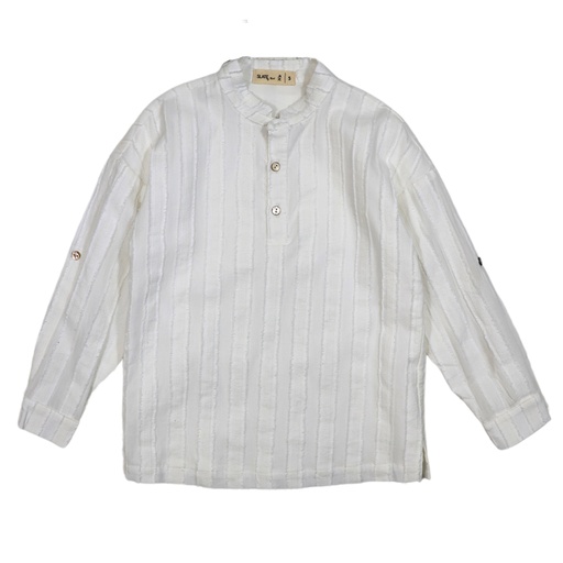 [S24-MTB304-WH] TESTURED LONG SLEEVE SHIRT