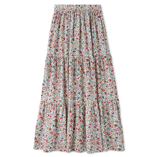FLORAL TIERED MAXI SKIRT