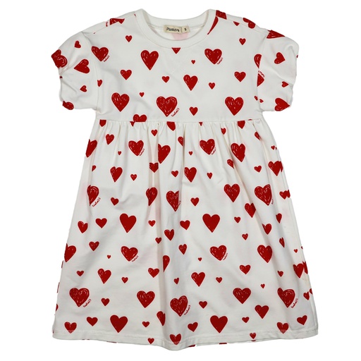 HEART PRINT SHORT SLEEVE DRESS