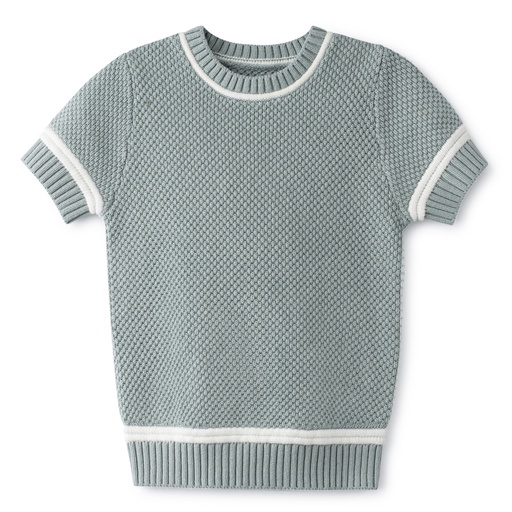 SHORT SLEEVE SEED STITCH SWEATER