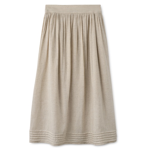 [S24-MSPT303-FL] MIDI FULL  SKIRT WITH TUCKS