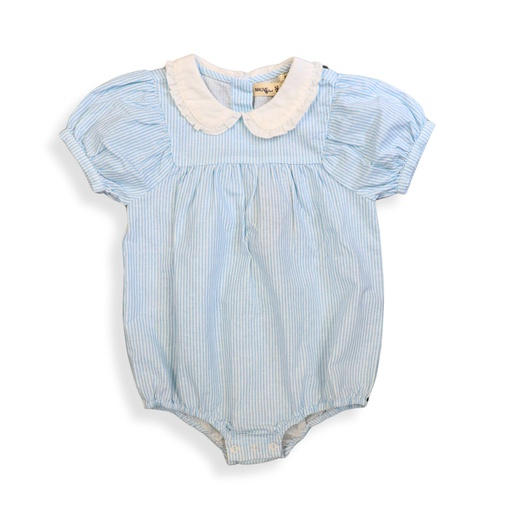 [S24-MMIG307-BS] ROMPER WITH GATHERED YOKE AND RUFFLE PETERPAN COLLAR