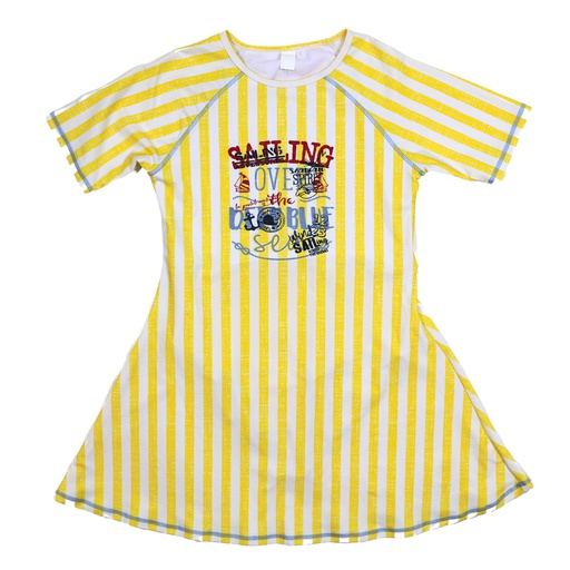 [S24-SBDG301-YS] STRIPED SWIM DRESS