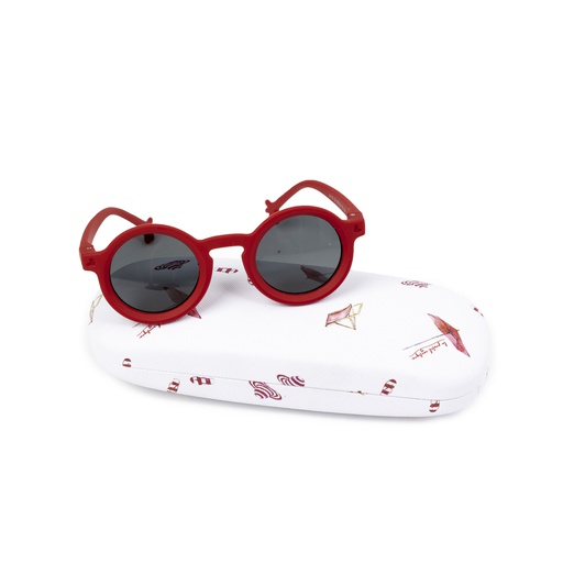 [S24-WAG301-RD-O/S] SUNGLASSES WITH CASE