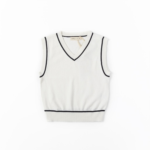 [S24-MNTB151-CR] TIP END KNIT VEST