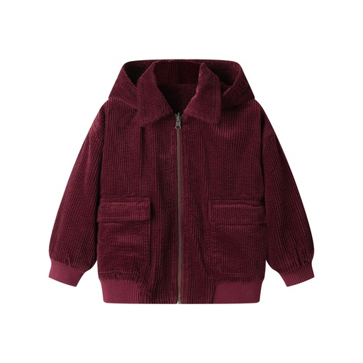 [F25-WOU401-BG] CORDUROY HOODED BOMBER