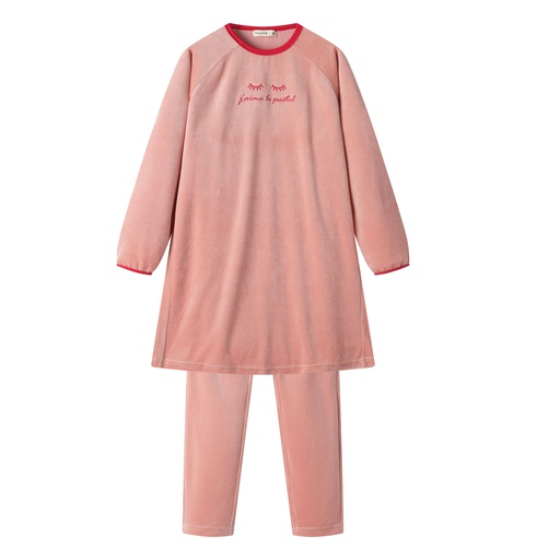 [F25-NS404-PK] JAIME LE PASTEL VELOUR NIGHTSHIRT