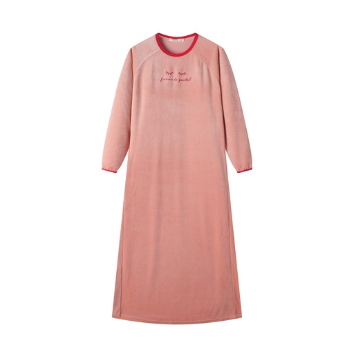 [F25-NG404-PK] JAIME LE PASTEL VELOUR NIGHTGOWN