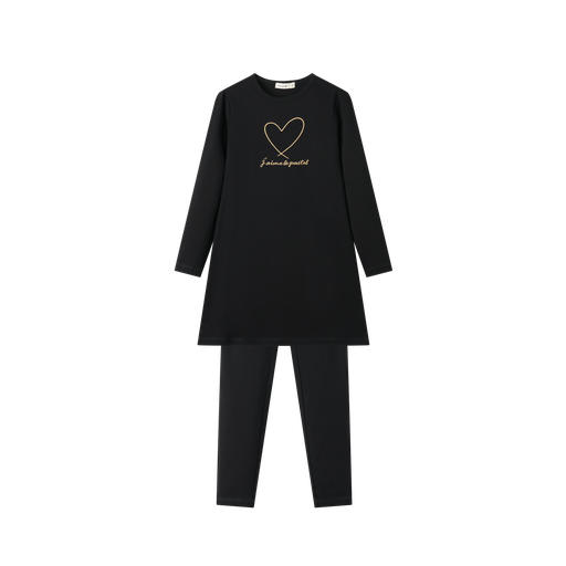 [S25-NS504-BK] NIGHTSHIRT WITH HEART