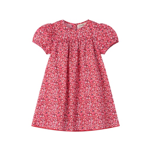 [S25-WD501-LR] FLORAL YOKE DRESS WITH CAP SLEEVES