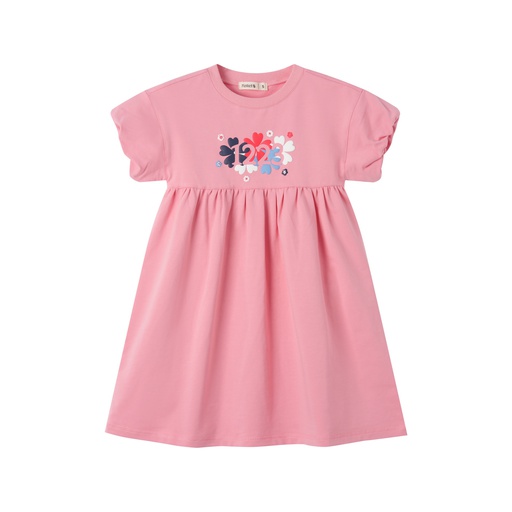 [S25-WD504-PK] CAP SLEEVE DRESS WITH FLOWERS