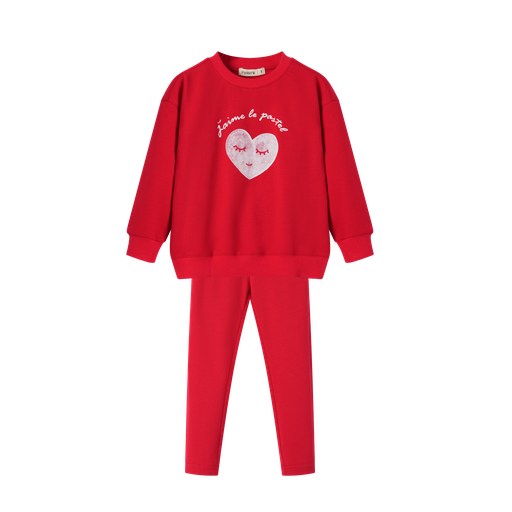 [S25-GP509-RD] CENTER HEART PAJAMA