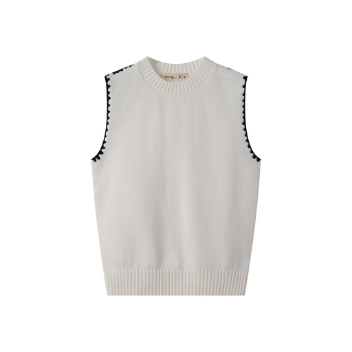 [S25-MSW506-WH] BOYS VEST WITH SIDE TRIM