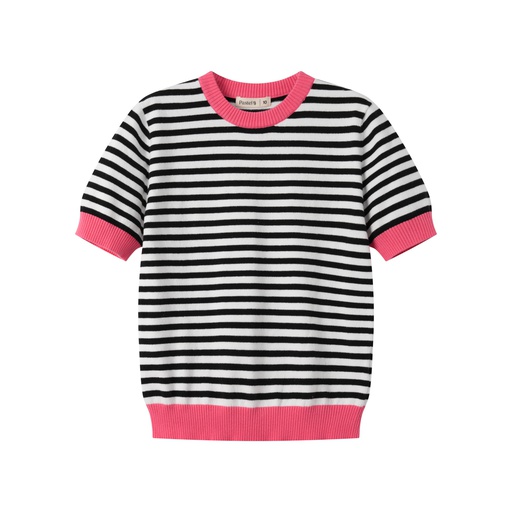 [S25-WSW506-SM] CAP SLEEVE STRIPED SWEATER