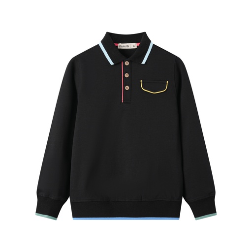 [S25-WBT512-BK] POLO WITH COLORED TRIMS