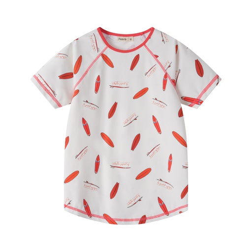 [S25-SBTG501-CM] GIRLS SURFBOARD PRINT SWIM SHIRT