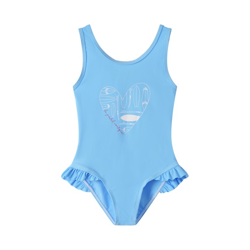 [S25-SBB501-AQ] CENTER HEART BATHING SUIT WITH RUFFLE