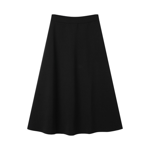 A-LINE MIDI SKIRT WITH ELASTIC WAIST