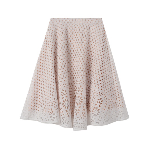 [S25-MS502-WH] EYELET YOKE CICRCLE SKIRT