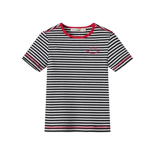 [S25-WUT511-BS] STRIPED RIBBED SHORT SLEEVE T-SHIRT