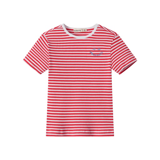 [S25-WUT511-RS] STRIPED RIBBED SHORT SLEEVE T-SHIRT