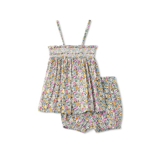 Smocked Floral Two Piece Robe