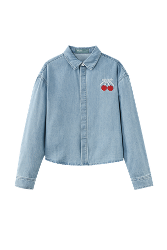 Teen Shirt With Embroidered Cherry