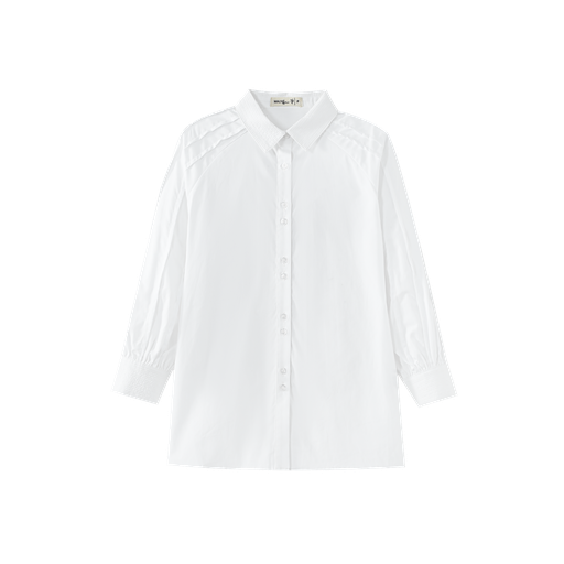 Blouse With Topstitched Collar